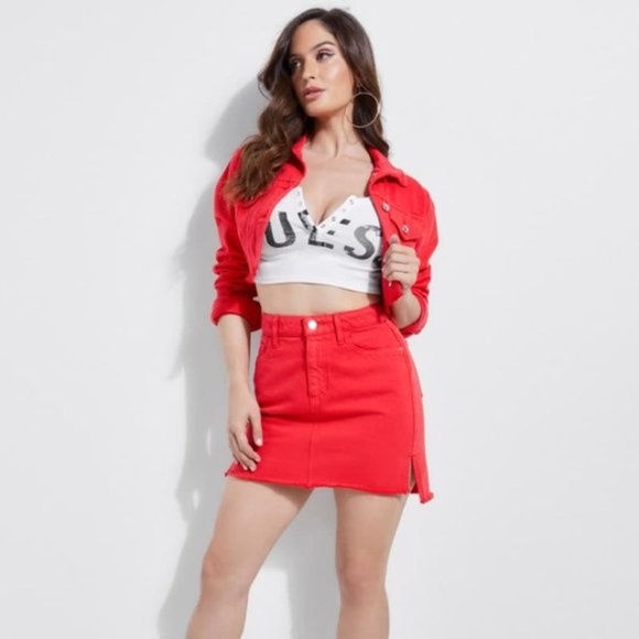 New GUESS Talia Pigment-Dyed Denim Skirt SZ S - Picture 4 of 4